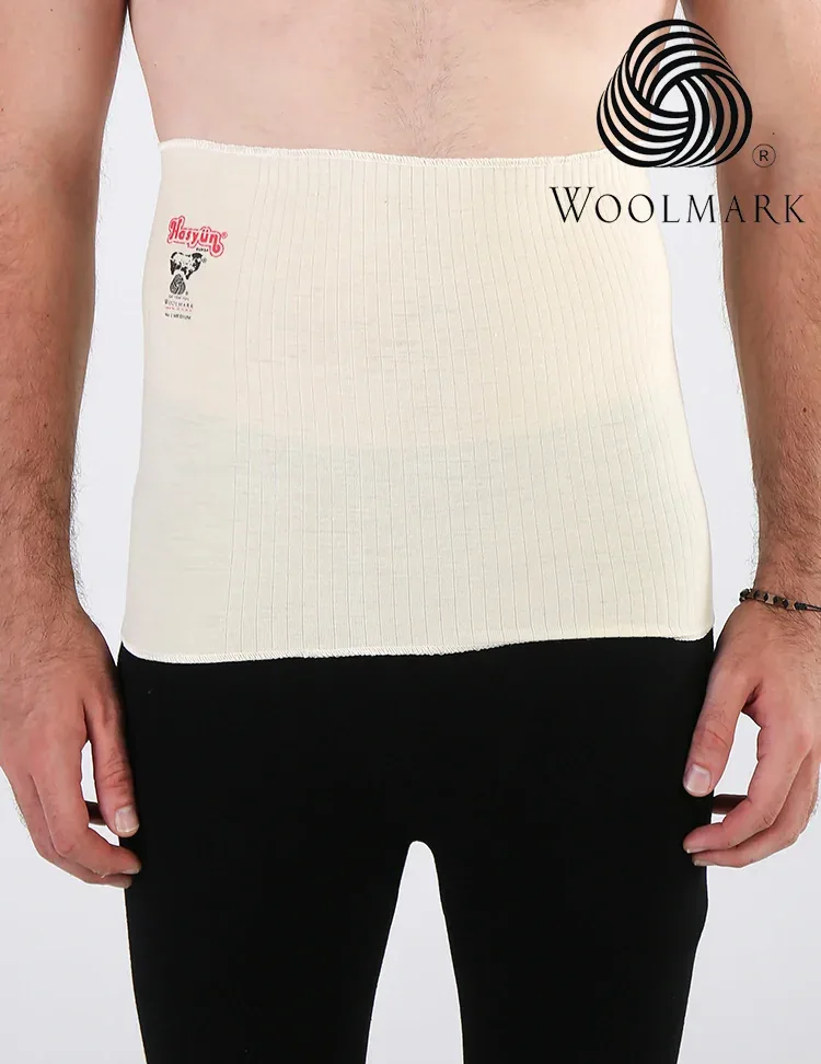 100% Wool Super Thin Corset - 705 - 1 Woolmark-certified medical abdominal binder wrapping a patient's torso for support and recovery, showcasing quality healthcare medical supplies available for fast shipping from Turkey.