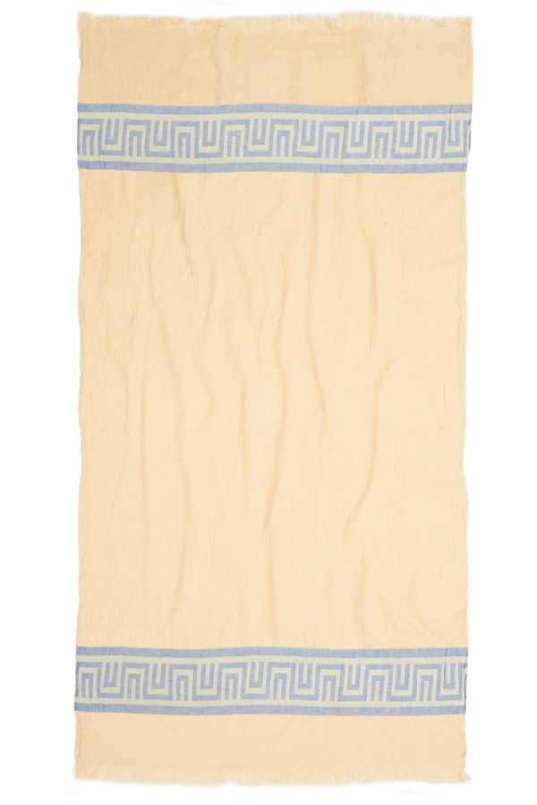 Ancient Greek Turkish Towel - Light Blue, 100% Organic Cotton, Handmade, Bath Towel, Peshtemal, Sauna Towel, Beach Towel
