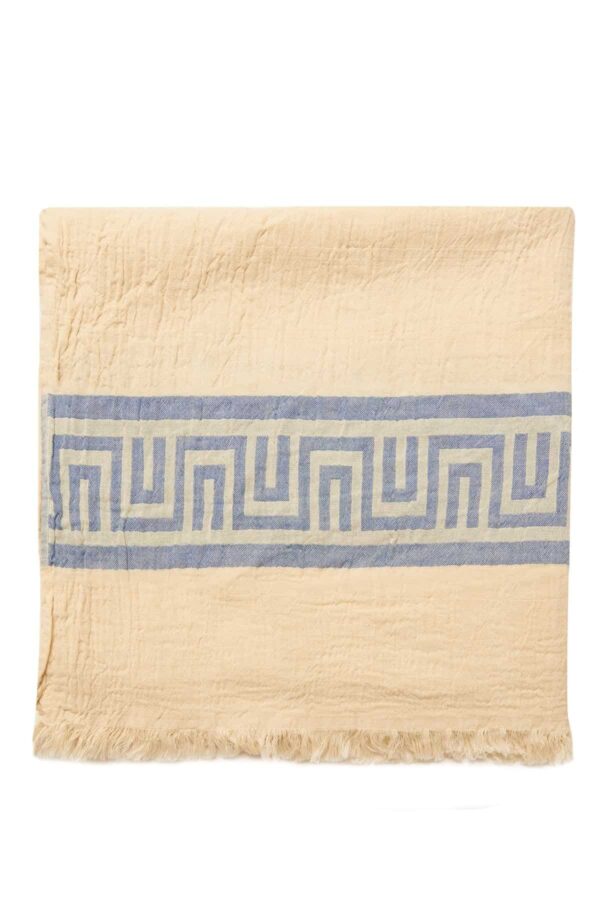 Ancient Greek Turkish Towel - Light Blue, 100% Organic Cotton, Handmade, Bath Towel, Peshtemal, Sauna Towel, Beach Towel