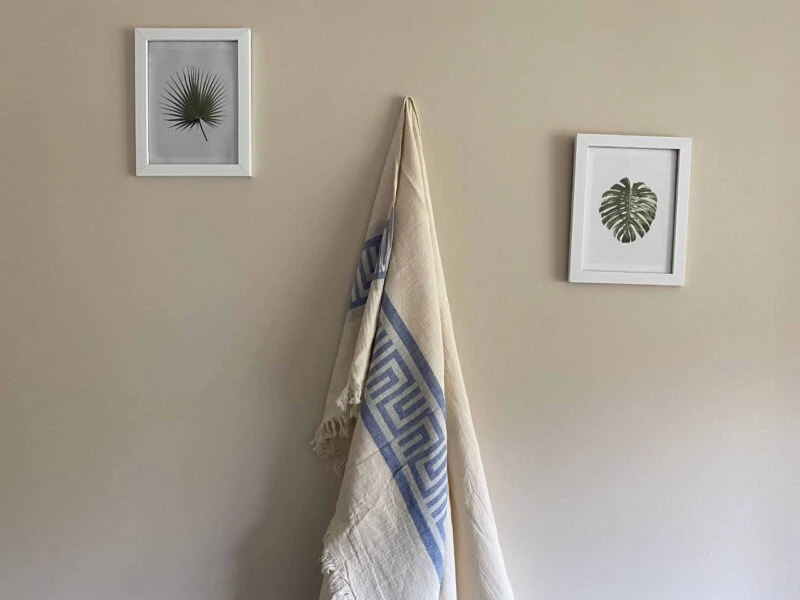 Ancient Greek Turkish Towel - Light Blue, 100% Organic Cotton, Handmade, Bath Towel, Peshtemal, Sauna Towel, Beach Towel