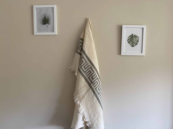 Ancient Greek Turkish Towel - Olive, 100% Organic Cotton, Handmade, Bath Towel, Peshtemal, Sauna Towel, Beach Towel