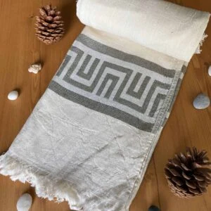 Ancient Greek Turkish Towel - Olive, 100% Organic Cotton, Handmade, Bath Towel, Peshtemal, Sauna Towel, Beach Towel
