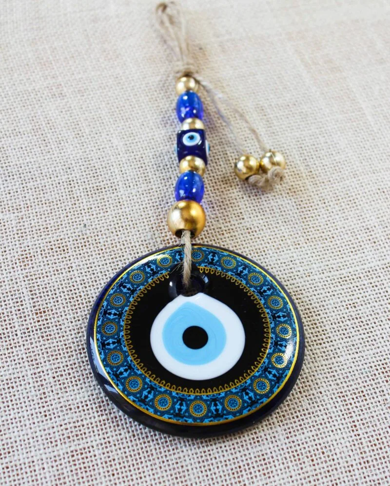Blue Colour Painted Evil Eye Design