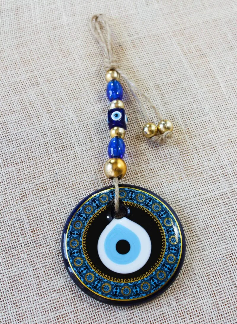 Blue Colour Painted Evil Eye Design