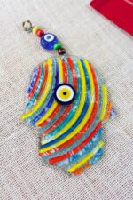 Colorful Fusion Art Hamsa Hand Ornament Glass Styles