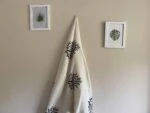 Coral Hand Printed Turkish Towel - Black, 100% Organic Cotton, Handmade, Bath Towel, Peshtemal, Sauna Towel, Beach Towel