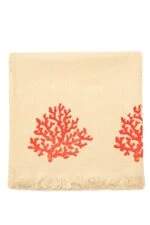 Coral Hand Printed Turkish Towel - Orange, 100% Organic Cotton, Handmade, Bath Towel, Peshtemal, Sauna Towel, Beach Towel