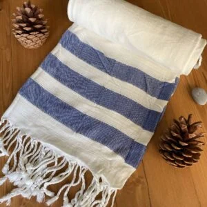 Dubai Turkish Towel - Blue, Handmade, Bath Towel, Peshtemal, Sauna Towel, Beach Towel