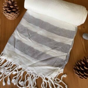 Dubai Turkish Towel - Gray, Handmade, Bath Towel, Peshtemal, Sauna Towel, Beach Towel