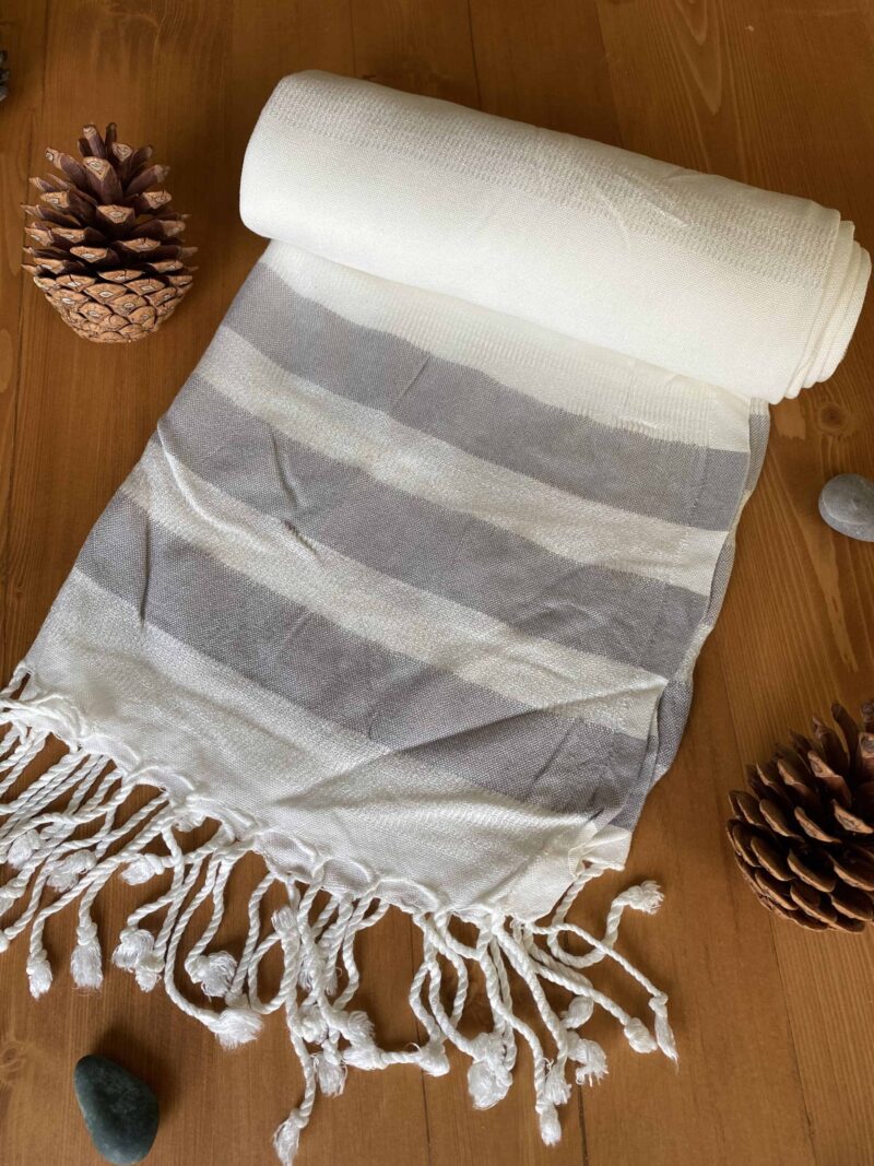 Dubai Turkish Towel - Gray, Handmade, Bath Towel, Peshtemal, Sauna Towel, Beach Towel