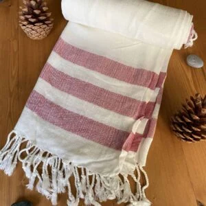 Dubai Turkish Towel - Red, Handmade, Bath Towel, Peshtemal, Sauna Towel, Beach Towel