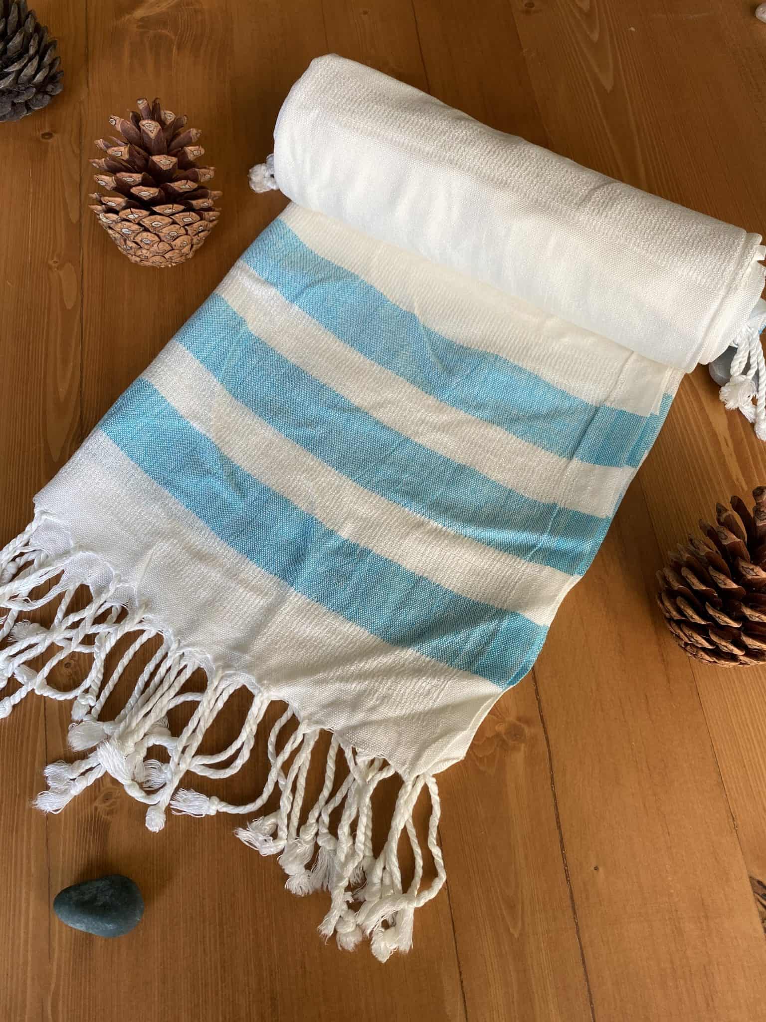 Dubai Turkish Towel - Turquoise, Handmade, Bath Towel, Peshtemal, Sauna ...