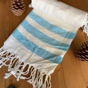 Dubai Turkish Towel - Turquoise, Handmade, Bath Towel, Peshtemal, Sauna Towel, Beach Towel
