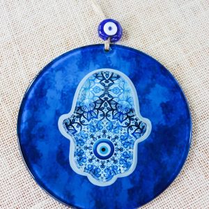 Evil Eye Hamsa Hand 3D Glass Wall Ornament