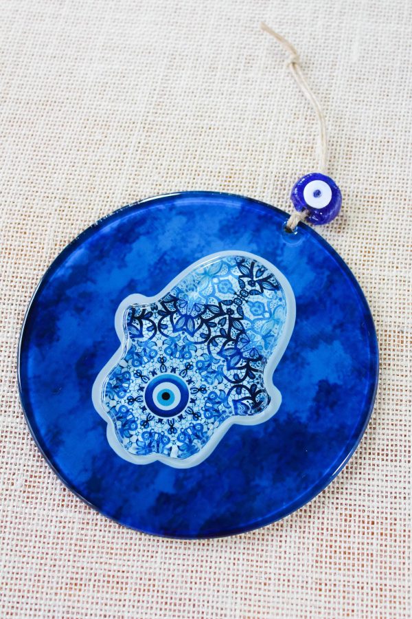 Evil Eye Hamsa Hand 3D Glass Wall Ornament
