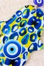 Evil Eye Hamsa Hand Glass Wall Ornament