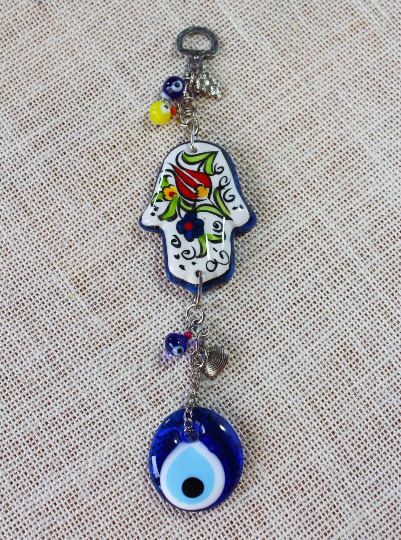 Evil Eye with Turkish Ceramic Hamsa Hand