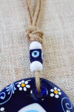 Flower Painted Blue Evil Eye Wall Hanging