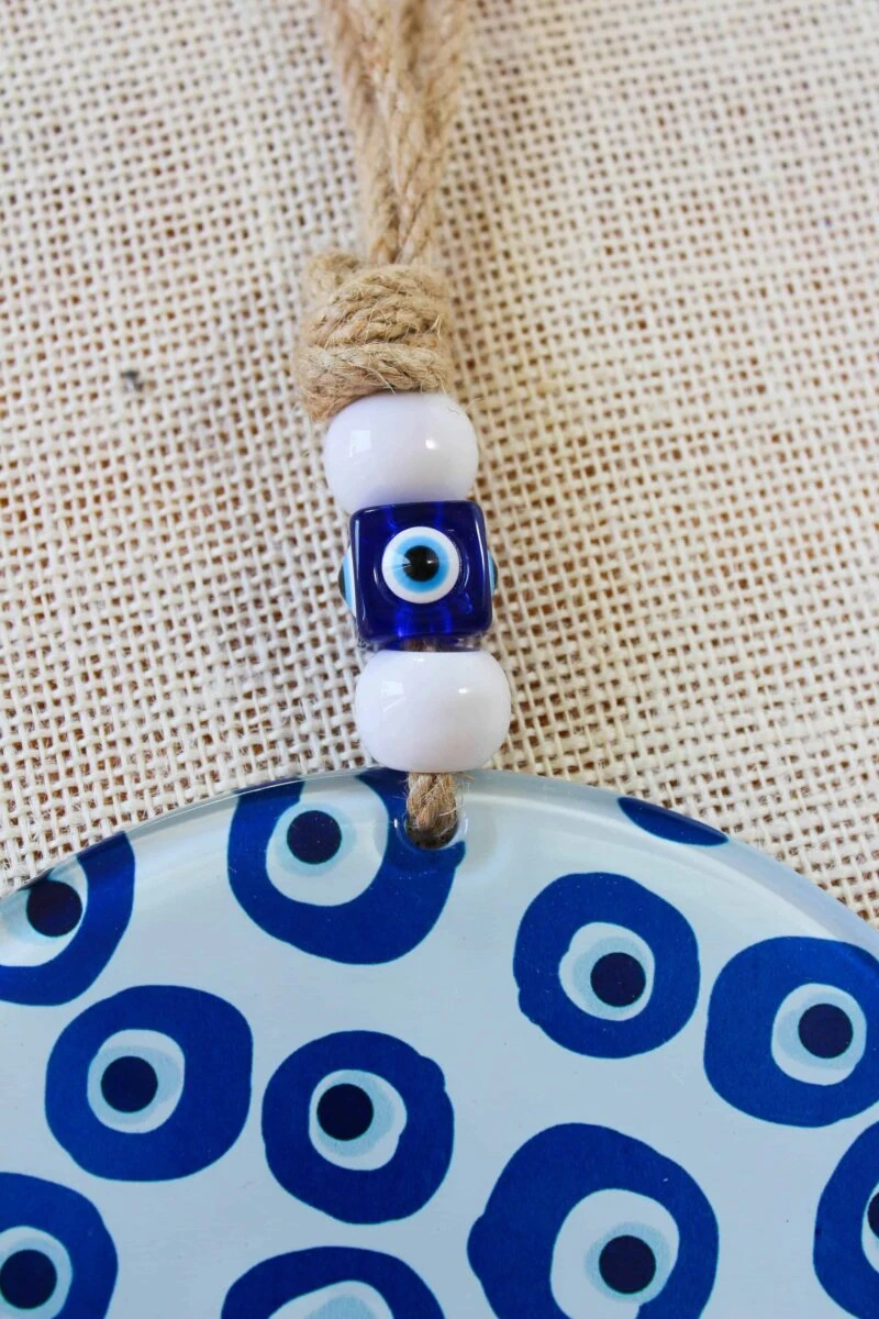 Fusion Art Glass Design Circular Evil Eye Wall Hanging Decor