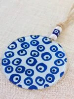 Fusion Art Glass Design Circular Evil Eye Wall Hanging Decor