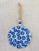 Fusion Art Glass Design Circular Evil Eye Wall Hanging Decor