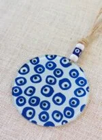 Fusion Art Glass Design Circular Evil Eye Wall Hanging Decor