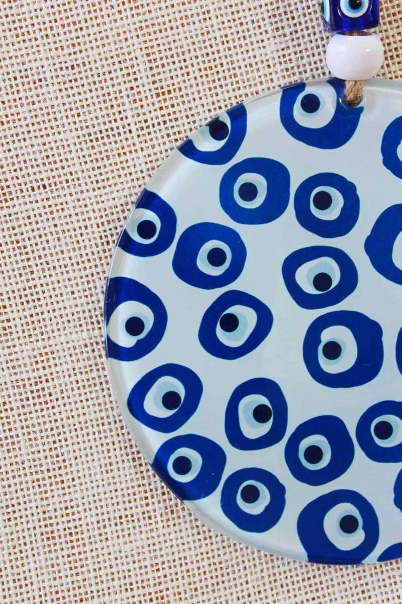 Fusion Art Glass Design Circular Evil Eye Wall Hanging Decor