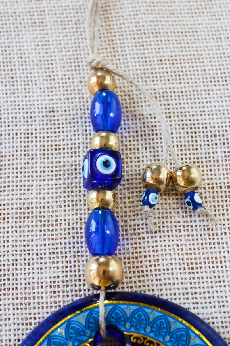 Glass Round Blue Evil Eye