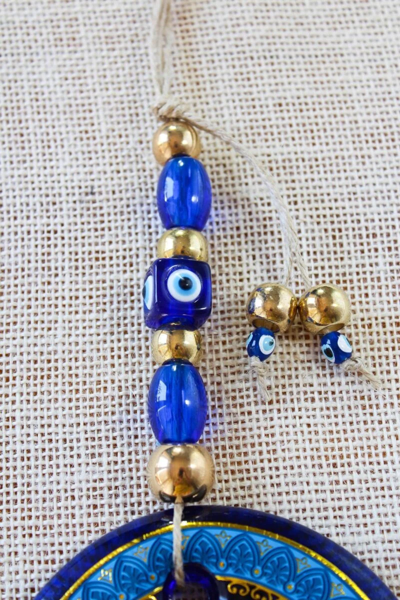 Glass Round Blue Evil Eye