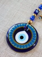 Glass Round Blue Evil Eye