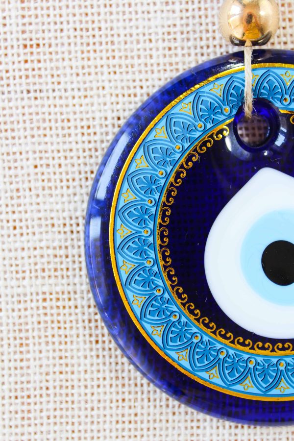 Glass Round Blue Evil Eye