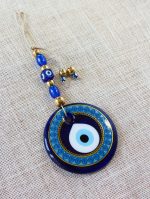 Glass Round Blue Evil Eye