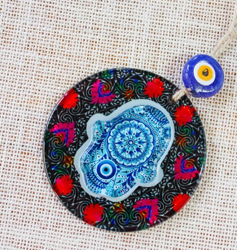 Hamsa Hand Evil Eye 3D Glass Wall Ornament