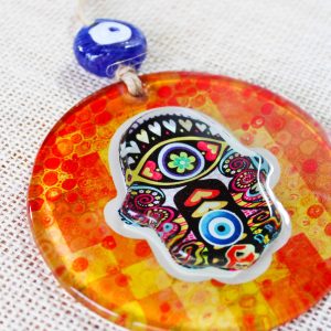 Hamsa Hand Evil Eye 3D Glass Wall Ornament