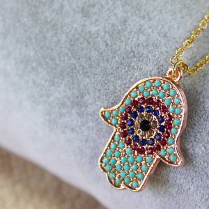 Hamsa Hand Evil Eye Necklace