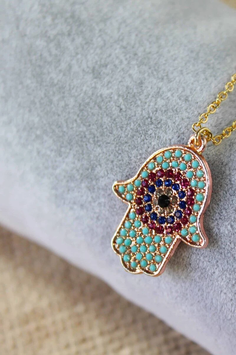 Hamsa Hand Evil Eye Necklace