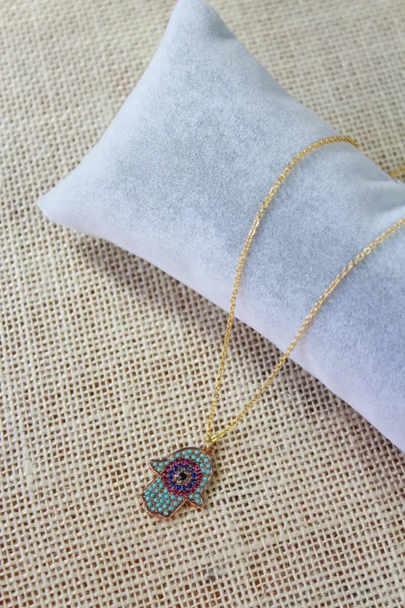 Hamsa Hand Evil Eye Necklace