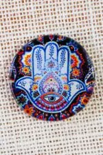Hamsa Hand Fusion Art Glass Magnets