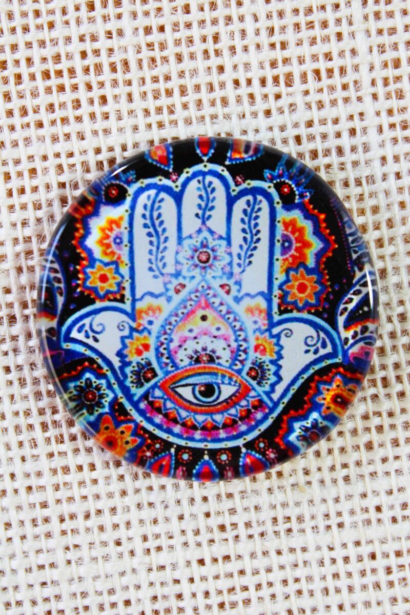 Hamsa Hand Fusion Art Glass Magnets