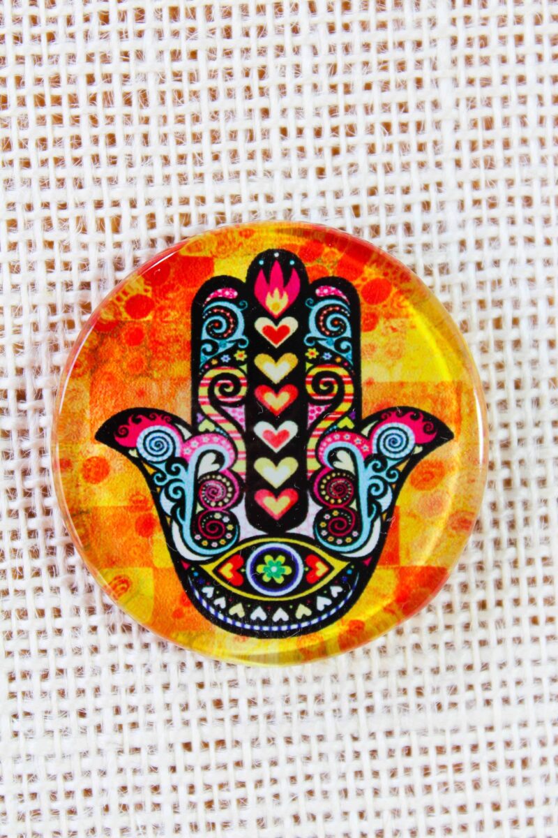 Hamsa Hand Fusion Art Glass Magnets