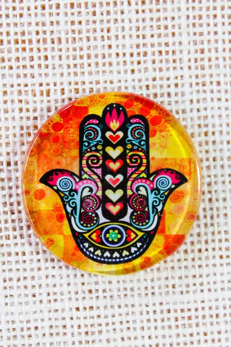 Hamsa Hand Fusion Art Glass Magnets