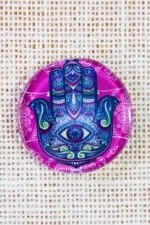 Hamsa Hand Fusion Art Glass Magnets