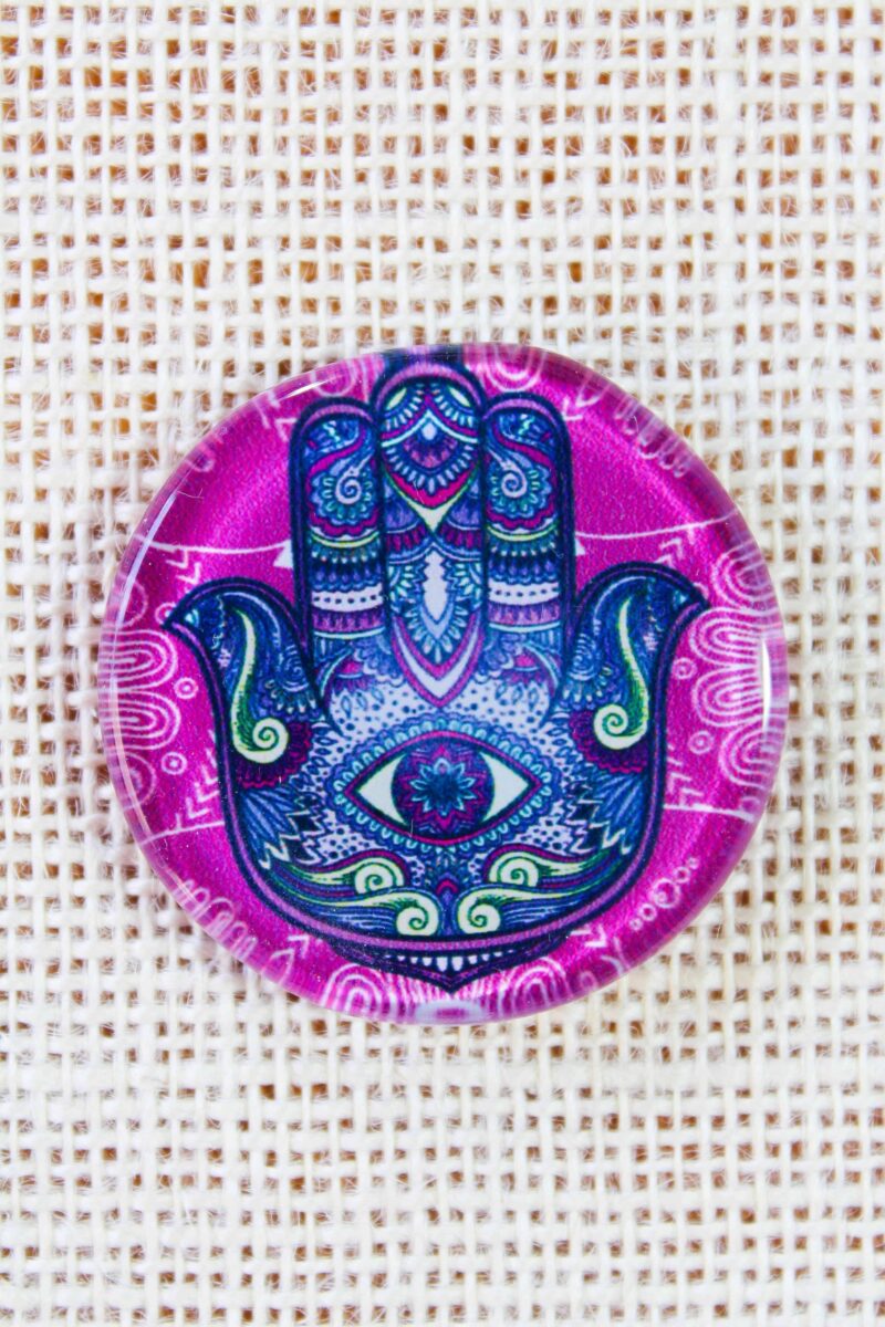 Hamsa Hand Fusion Art Glass Magnets