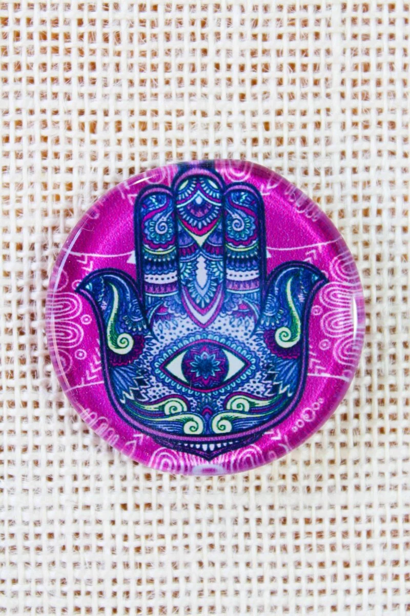 Hamsa Hand Fusion Art Glass Magnets