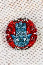 Hamsa Hand Fusion Art Glass Magnets
