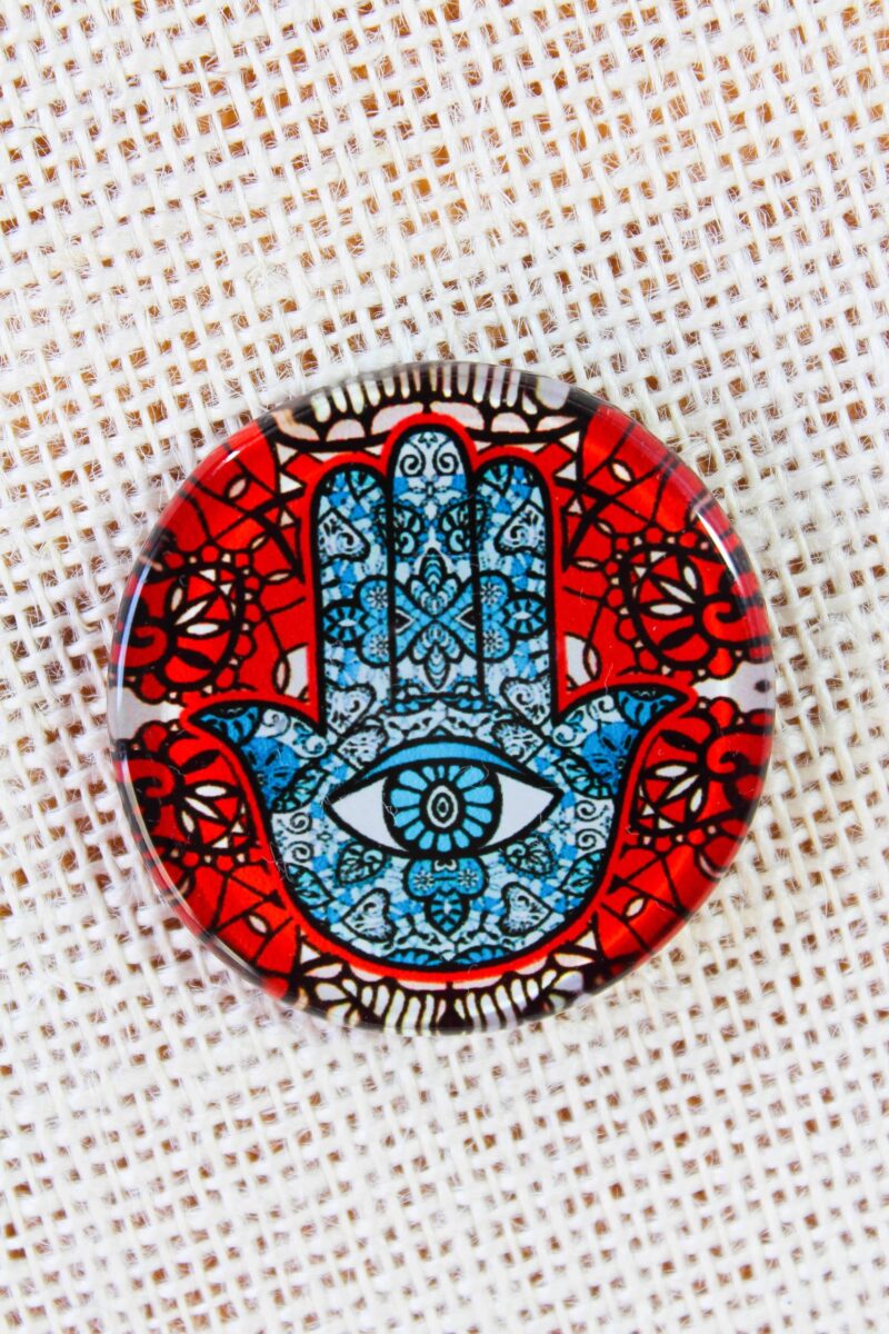 Hamsa Hand Fusion Art Glass Magnets
