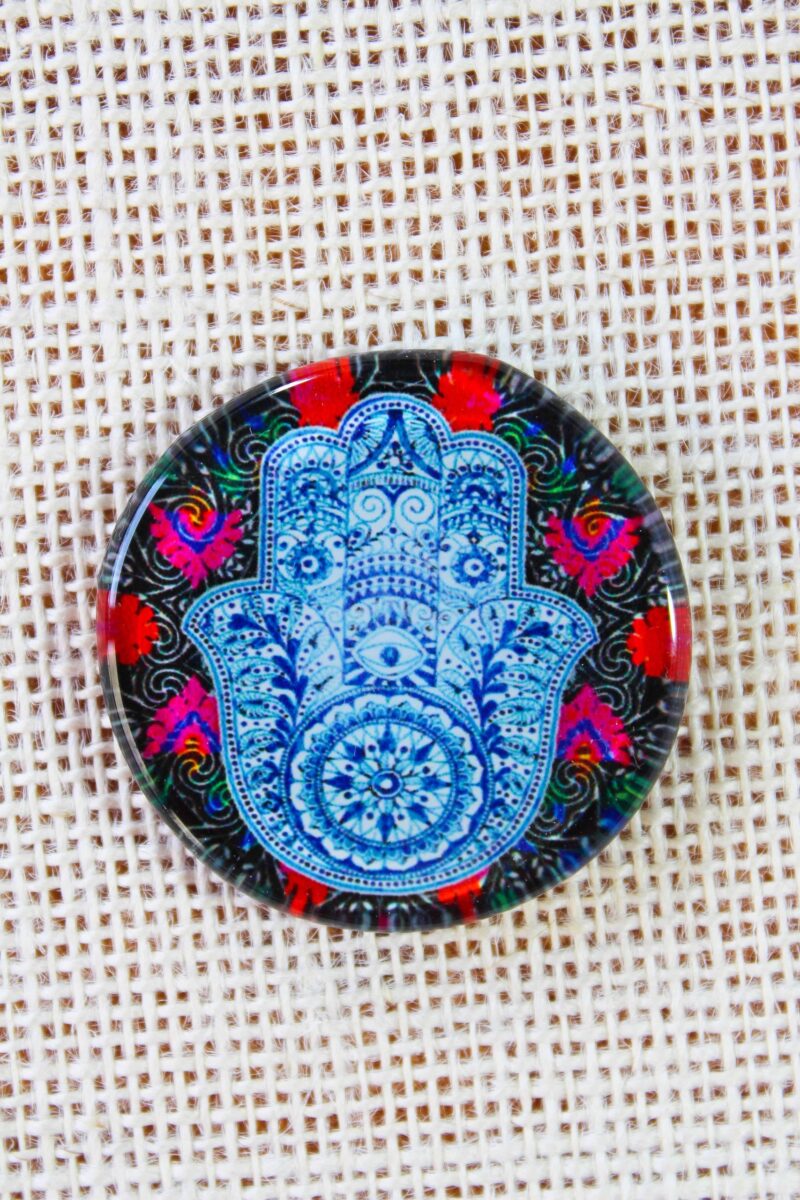 Hamsa Hand Fusion Art Glass Magnets