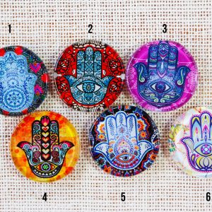 Hamsa Hand Fusion Art Glass Magnets