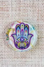 Hamsa Hand Fusion Art Glass Magnets