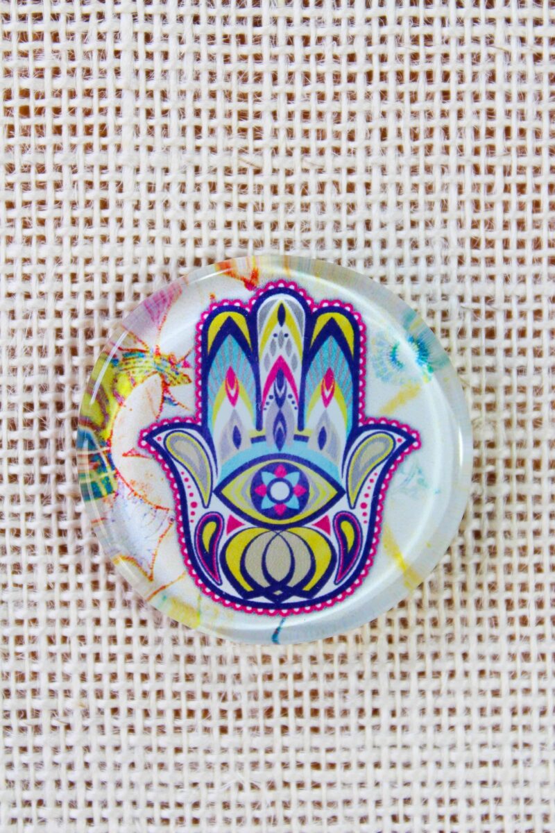 Hamsa Hand Fusion Art Glass Magnets